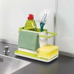 Универсальный органайзер для кухни на раковину 3 в 1 DAILY USE, для щеток, губок, мыла и полотенец 00024424 фото
