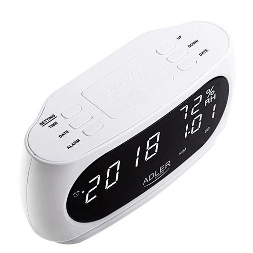 Настольные часы-будильник Adler AD 1186 White 00013645 фото