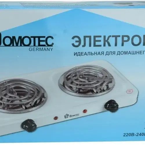 Электроплита спиральная Domotec HP-200 B, настольная электрическая плитка 00020926 фото
