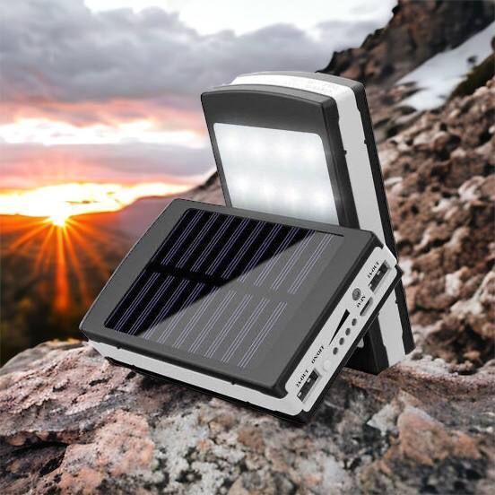 УМБ Power Bank Solar 90000 mAh мобільне зарядне з сонячною панеллю та лампою, Power Bank Charger Батарея 00017260 фото