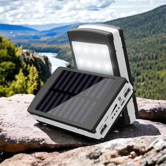 УМБ Power Bank Solar 90000 mAh мобільне зарядне з сонячною панеллю та лампою, Power Bank Charger Батарея 00017260 фото