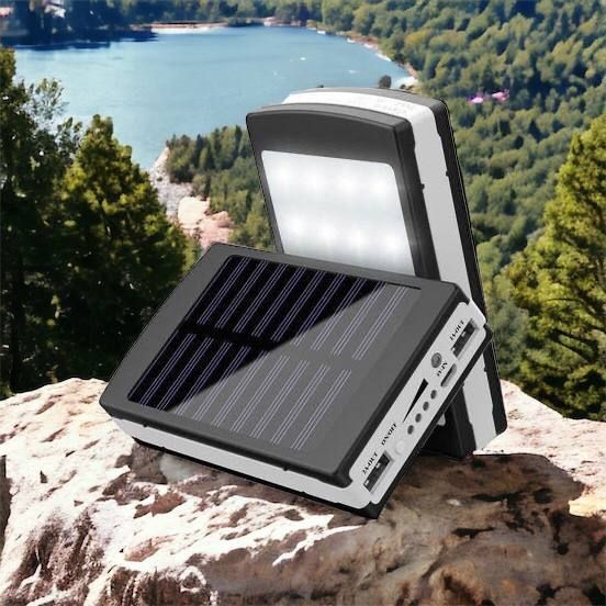 УМБ Power Bank Solar 90000 mAh мобільне зарядне з сонячною панеллю та лампою, Power Bank Charger Батарея 00017260 фото