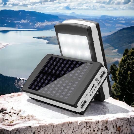 УМБ Power Bank Solar 90000 mAh мобільне зарядне з сонячною панеллю та лампою, Power Bank Charger Батарея 00017260 фото
