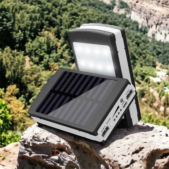 УМБ Power Bank Solar 90000 mAh мобільне зарядне з сонячною панеллю та лампою, Power Bank Charger Батарея 00017260 фото
