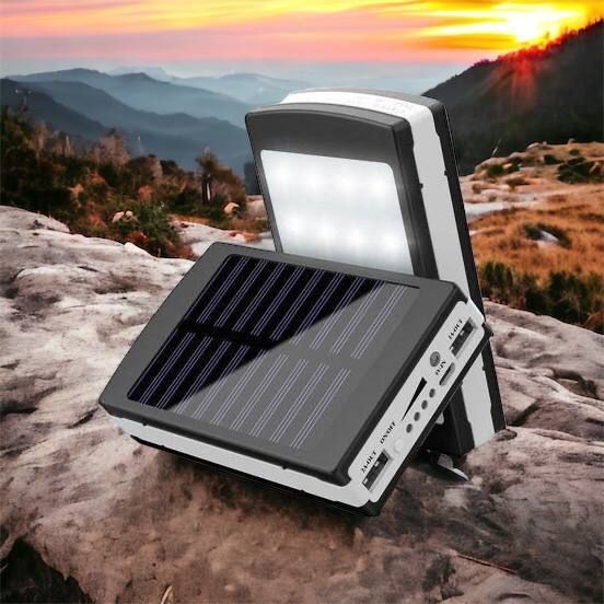 УМБ Power Bank Solar 90000 mAh мобільне зарядне з сонячною панеллю та лампою, Power Bank Charger Батарея 00017260 фото