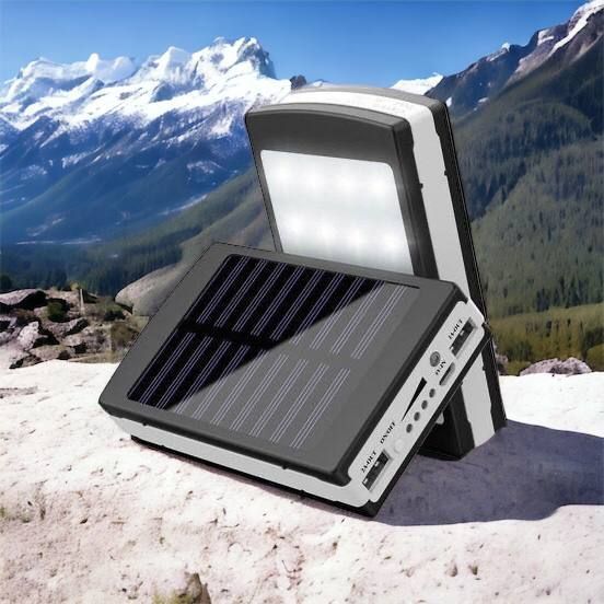 УМБ Power Bank Solar 90000 mAh мобільне зарядне з сонячною панеллю та лампою, Power Bank Charger Батарея 00017260 фото