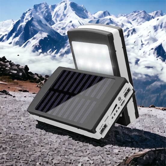 УМБ Power Bank Solar 90000 mAh мобільне зарядне з сонячною панеллю та лампою, Power Bank Charger Батарея 00017260 фото