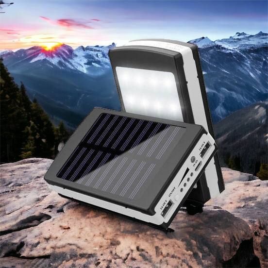 УМБ Power Bank Solar 90000 mAh мобільне зарядне з сонячною панеллю та лампою, Power Bank Charger Батарея 00017260 фото