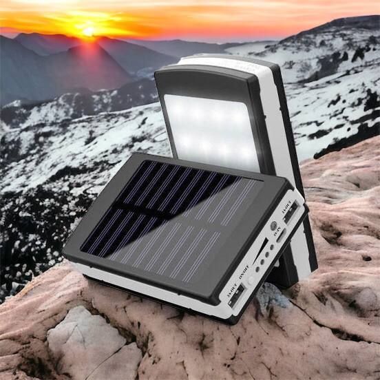 УМБ Power Bank Solar 90000 mAh мобільне зарядне з сонячною панеллю та лампою, Power Bank Charger Батарея 00017260 фото