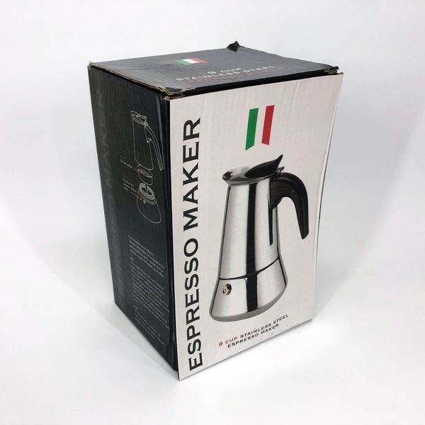 Гейзерная кофеварка UNIQUE UN-1903 на 9 чашек из нержавейки, гейзер для кофе, кофейник гейзерный 00018729 фото