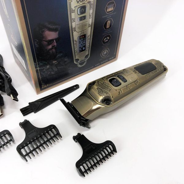 Професійна машинка для стрижки волосся триммер VGR V-901 з насадками, професійна електробритва 00014402 фото