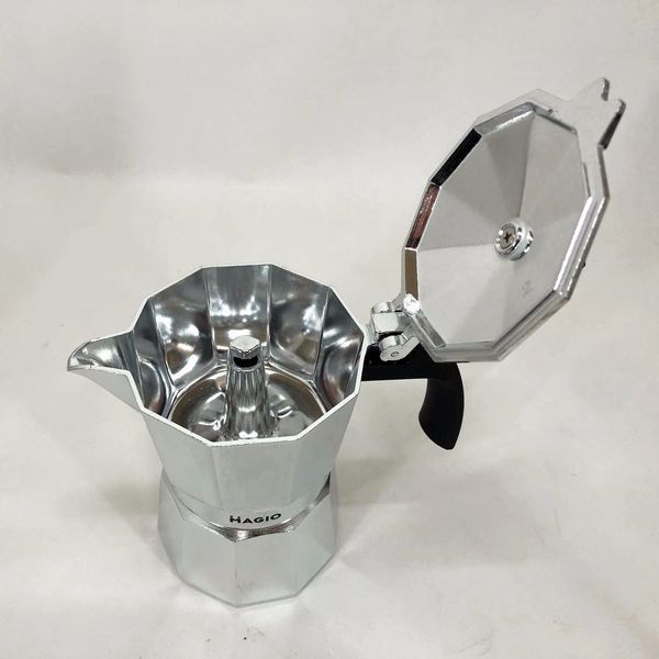 Гейзерна кавоварка Magio MG-1001 150 мл, гейзерна турка для кави, гейзерна кавоварка з нержавіючої сталі 00018674 фото