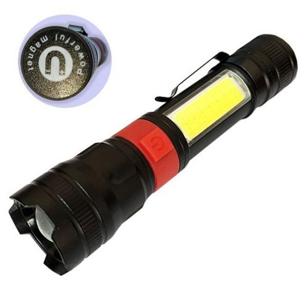 Ліхтар ручний акумуляторний PL-826-P70-COB(white+red), Портативний точковий ліхтар, Похідний ліхтарик 00023061 фото