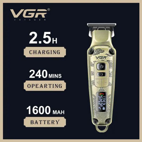 Професійна машинка для стрижки волосся триммер VGR V-901 з насадками, професійна електробритва 00014402 фото