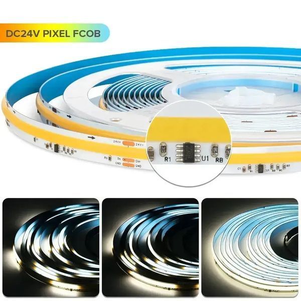 Светодиодная LED лента Бегущая волна COB 24v 360led/m ip20 Белый 00022182 фото