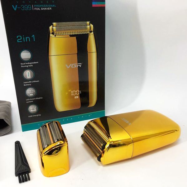 Профессиональный шейвер VGR V-399 GOLD, беспроводная электробритва, бритва триммер для бороды 00015305 фото