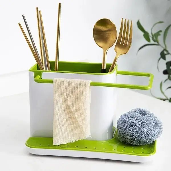Универсальный органайзер для кухни на раковину 3 в 1 DAILY USE, для щеток, губок, мыла и полотенец 00024424 фото