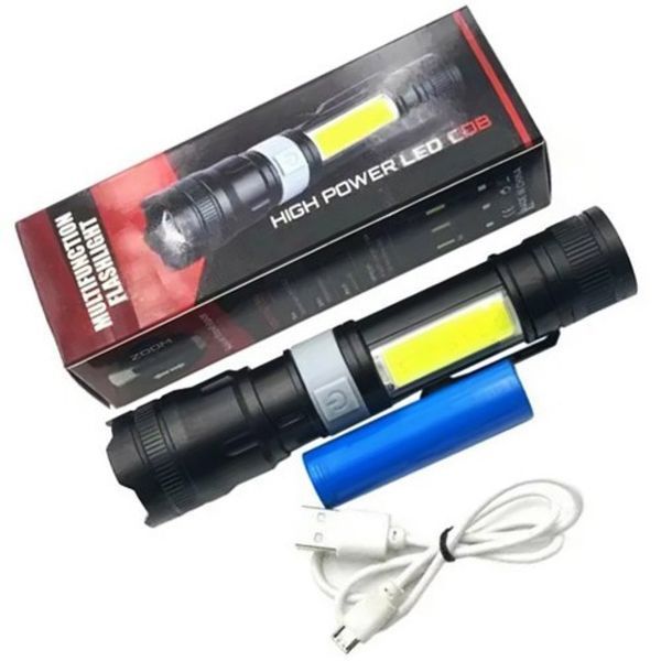 Ліхтар ручний акумуляторний PL-826-P70-COB(white+red), Портативний точковий ліхтар, Похідний ліхтарик 00023061 фото