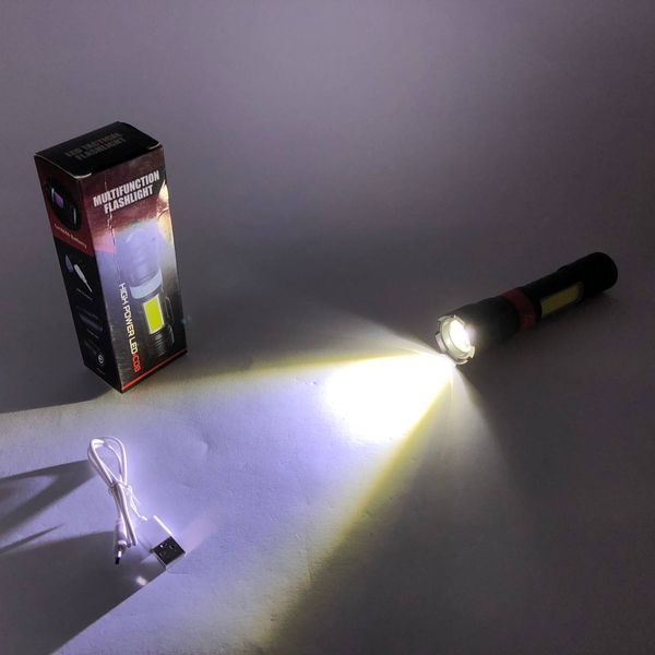 Ліхтар ручний акумуляторний PL-826-P70-COB(white+red), Портативний точковий ліхтар, Похідний ліхтарик 00023061 фото