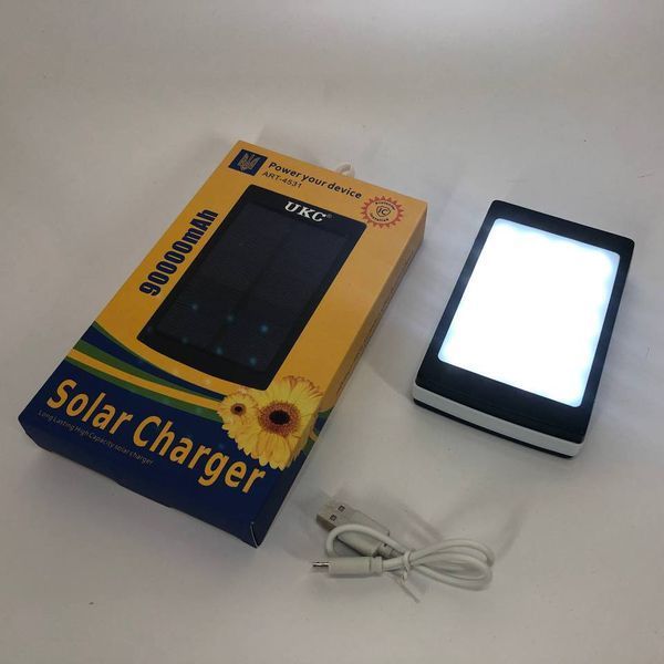 УМБ Power Bank Solar 90000 mAh мобільне зарядне з сонячною панеллю та лампою, Power Bank Charger Батарея 00017260 фото