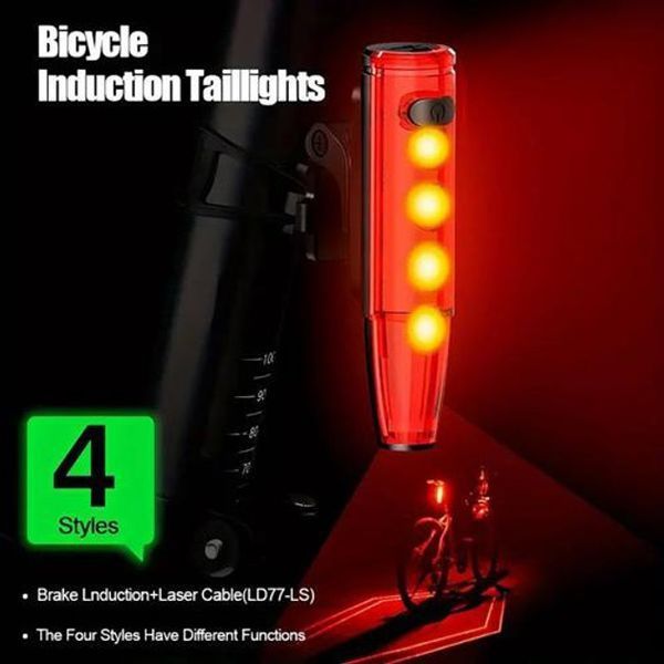 Велофонарь LEADBIKE LD77-LS-4 LED с лазерной разметкой, Фонарь аккумуляторный светодиодный велосипедный 00016785 фото