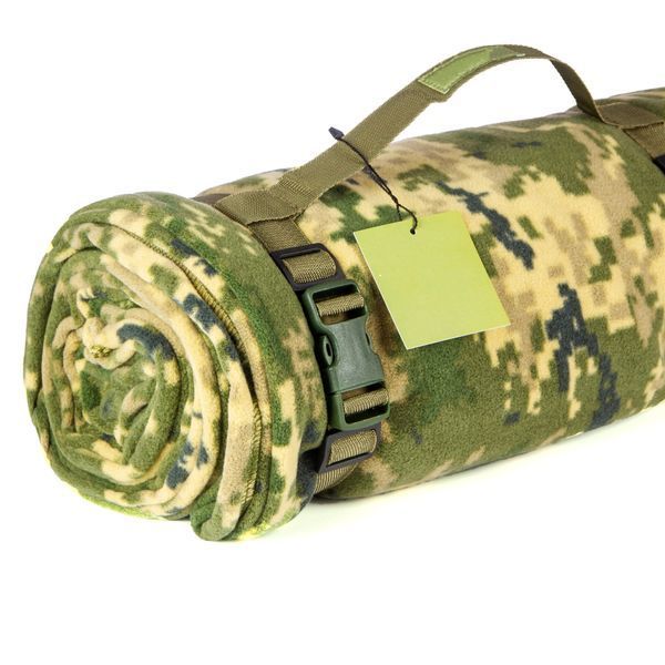 Тактический флисовый плед 150х200 см &ndash; одеяло для военных с чехлом, коврик плед покрывало. Цвет: пиксель 00018414 фото