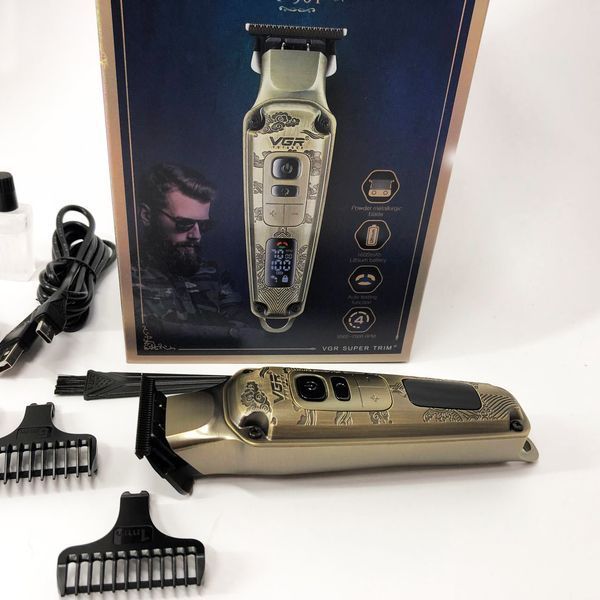 Професійна машинка для стрижки волосся триммер VGR V-901 з насадками, професійна електробритва 00014402 фото