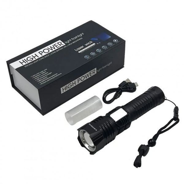 Світлодіодний профессиональный ручной фонарь police bl-a93-gt200+cob(white+red+blue) 2 режима работы 00023484 фото