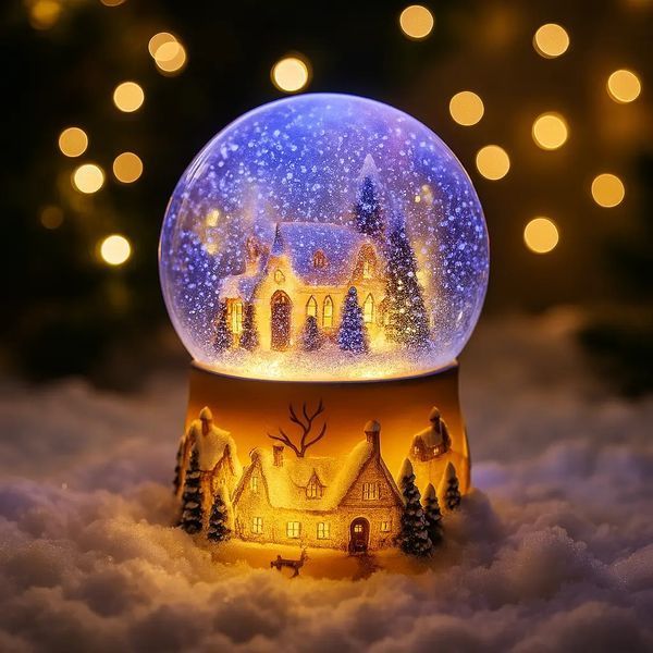 Новогодний снежный шар &laquo;Дом в Шаре&raquo; 15 см с LED, на Батарейках (XHF-8093) 00024867 фото
