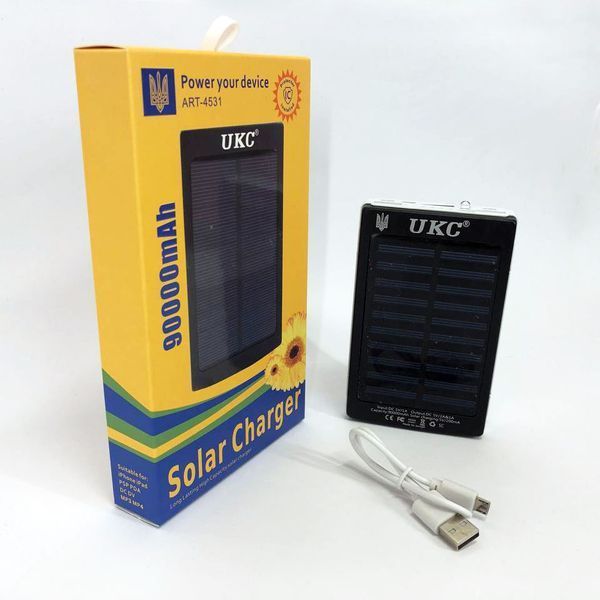 УМБ Power Bank Solar 90000 mAh мобільне зарядне з сонячною панеллю та лампою, Power Bank Charger Батарея 00017260 фото