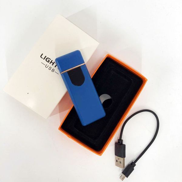 Електрозапальничка USB ZGP ABS, сенсорна електрична запальничка спіральна. Колір: синій 00023020 фото