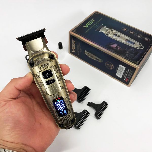 Професійна машинка для стрижки волосся триммер VGR V-901 з насадками, професійна електробритва 00014402 фото