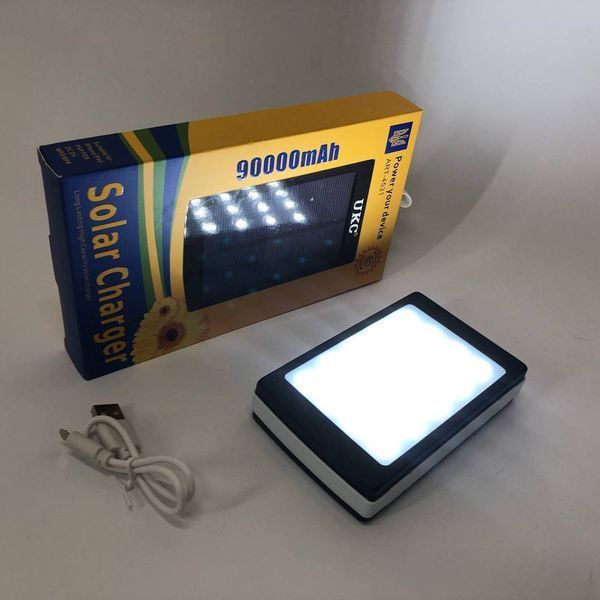УМБ Power Bank Solar 90000 mAh мобільне зарядне з сонячною панеллю та лампою, Power Bank Charger Батарея 00017260 фото