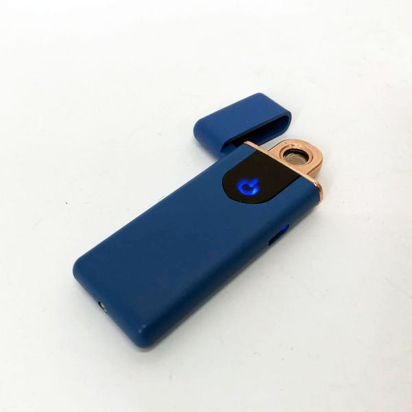 Електрозапальничка USB ZGP ABS, сенсорна електрична запальничка спіральна. Колір: синій 00023020 фото