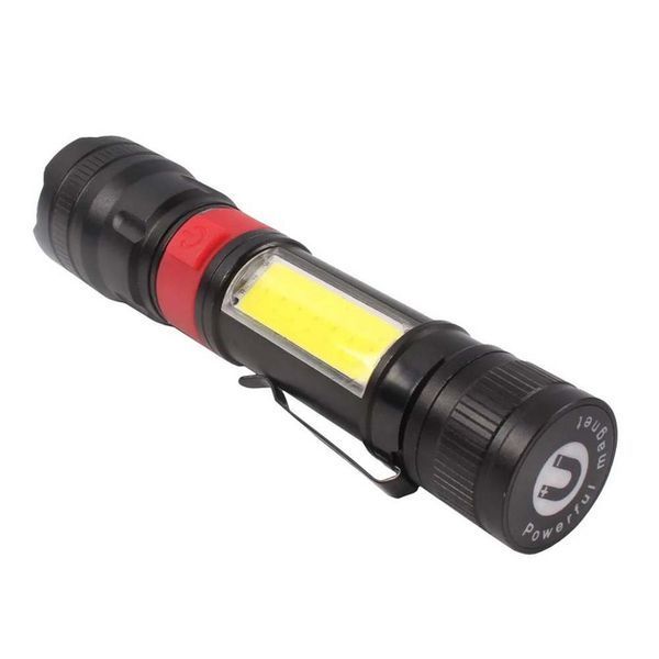 Ліхтар ручний акумуляторний PL-826-P70-COB(white+red), Портативний точковий ліхтар, Похідний ліхтарик 00023061 фото