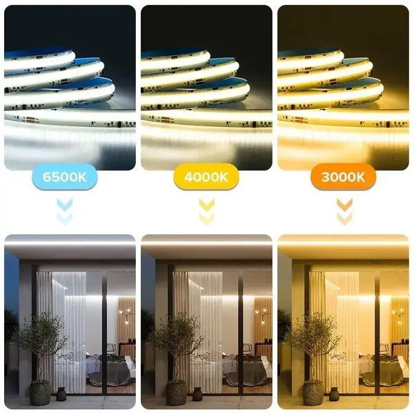 Светодиодная LED лента Бегущая волна COB 24v 360led/m ip20 Белый 00022182 фото