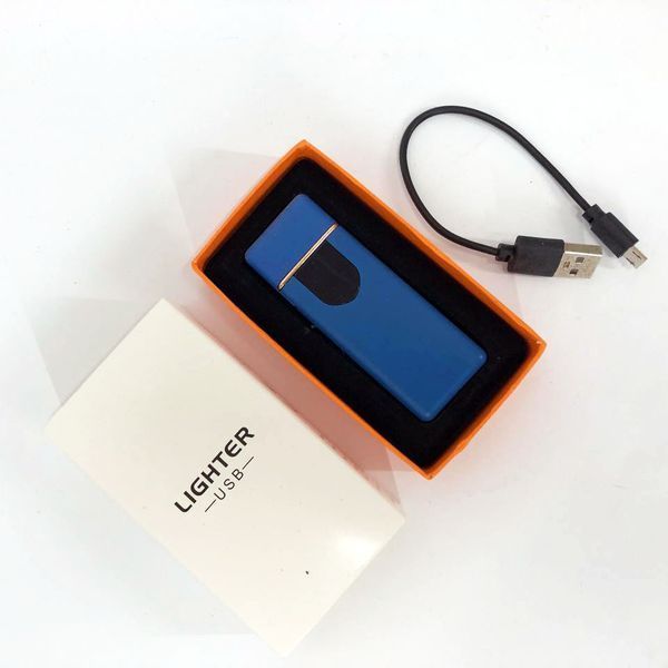 Електрозапальничка USB ZGP ABS, сенсорна електрична запальничка спіральна. Колір: синій 00023020 фото