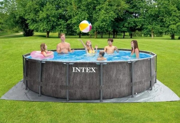 Каркасный бассейн Intex 26742, 457 x 122 см + фильтр-насос + лестница + тент + подстилка 00013958 фото
