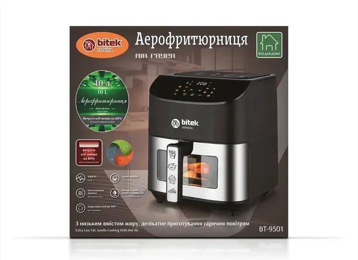 Аэрофритница Air Fryer 4200Вт на 10л Витек BT-9501 электрическая фритюрница без масла 00021142 фото