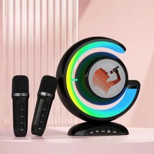 Лампа-ночник с беспроводной bluetooth колонкой RGB подсветкой и двумя микрофонами в комплекте для караоке YS-110 00022171 фото