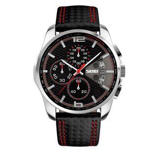 Часы наручные мужские SKMEI 9106RD, оригинальные мужские часы, модные мужские часы круглые 00022412 фото
