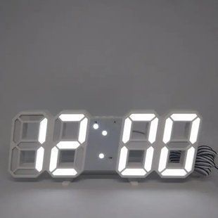 Электронные настольные часы с будильником и термометром LY 1089 Белый 00022362 фото