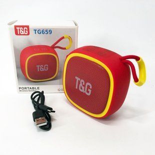 Портативная Bluetooth-колонка TG659 с ремешком, Громкая блютуз колонка для вечеринки. Цвет: красный 00017251 фото