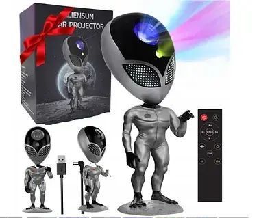 Багатобарвна лампа-проектор зоряного неба STAR PROJECTOR NIGHT LIGHT ALIENSUN 00017346 фото