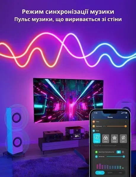 Умная гибкая LED Neon RGB лента-шланг 3 метров от USB управление режимами с телефона,Bluetooth приложение,пульт 00024917 фото