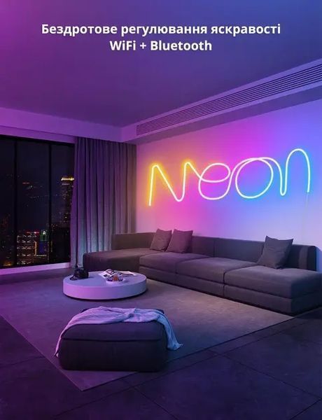 Умная гибкая LED Neon RGB лента-шланг 3 метров от USB управление режимами с телефона,Bluetooth приложение,пульт 00024917 фото