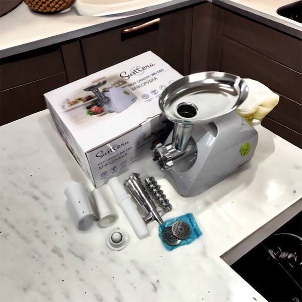 Мясорубка Suntera SMG-5425W, мясорубка-соковыжималка, электрическая мясорубка с насадками для дома 00018948 фото