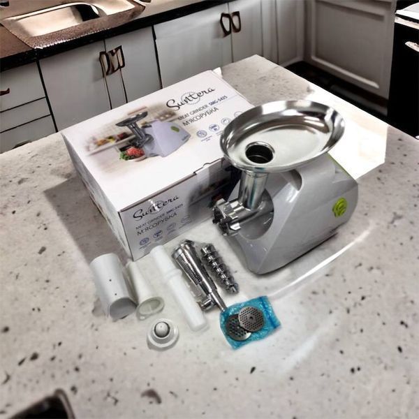 Мясорубка Suntera SMG-5425W, мясорубка-соковыжималка, электрическая мясорубка с насадками для дома 00018948 фото