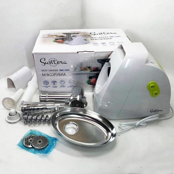 Мясорубка Suntera SMG-5425W, мясорубка-соковыжималка, электрическая мясорубка с насадками для дома 00018948 фото