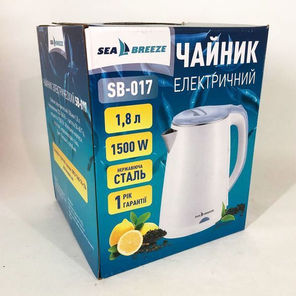 Електрочайник SeaBreeze SB-017 1.8 Л 1500 Вт стильний електричний чайник, чайник електро 00018907 фото